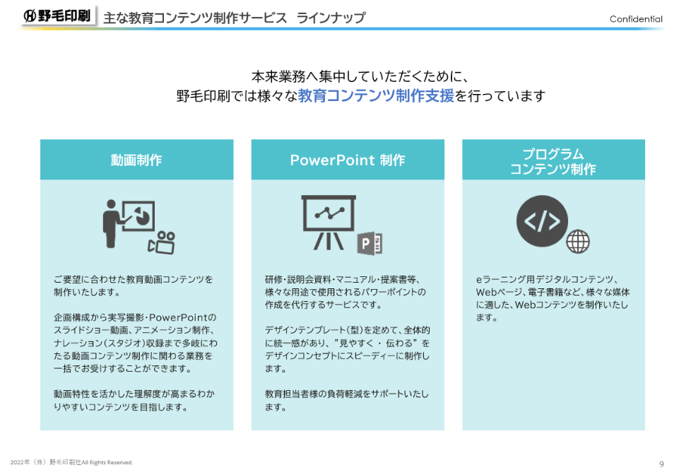 教育コンテンツラインナップ